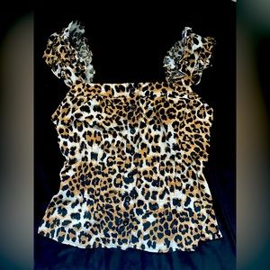 Women Baby phat leopard dress shirt size M